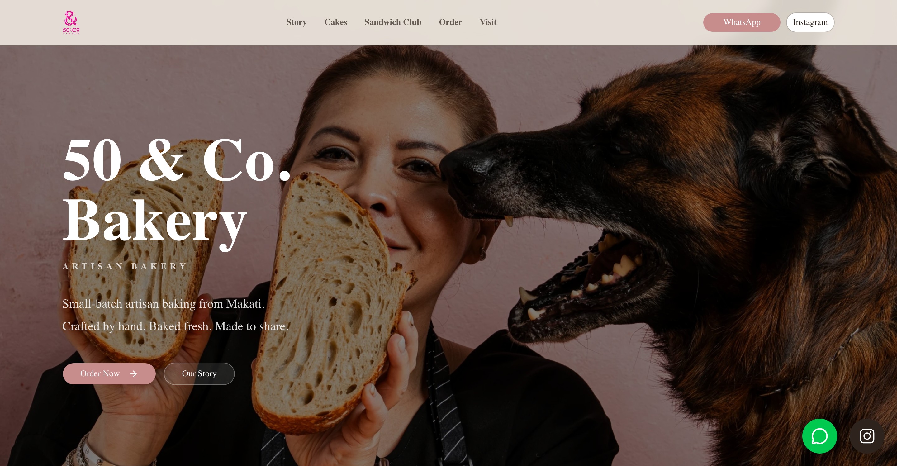 50 & Co. Bakery website